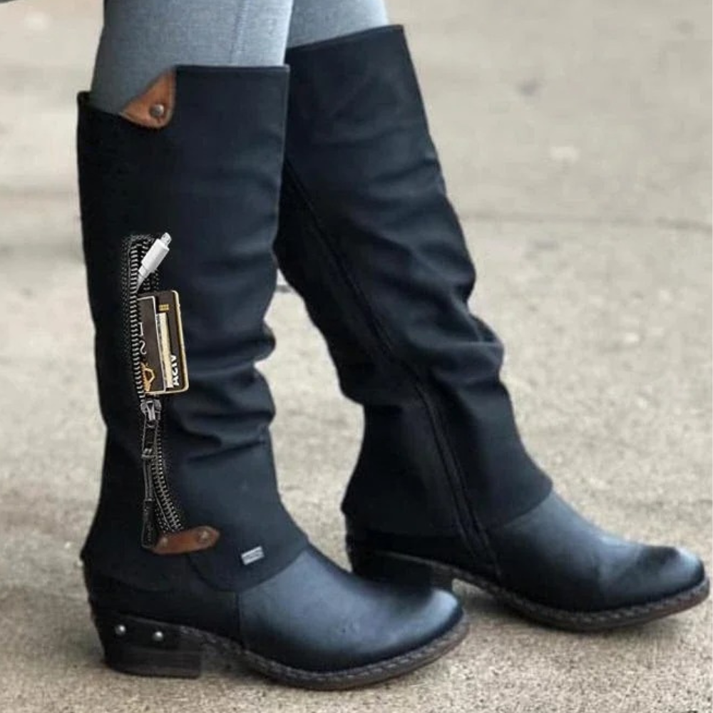 Dames Knähoge Støvler Klassiek Stijl 1