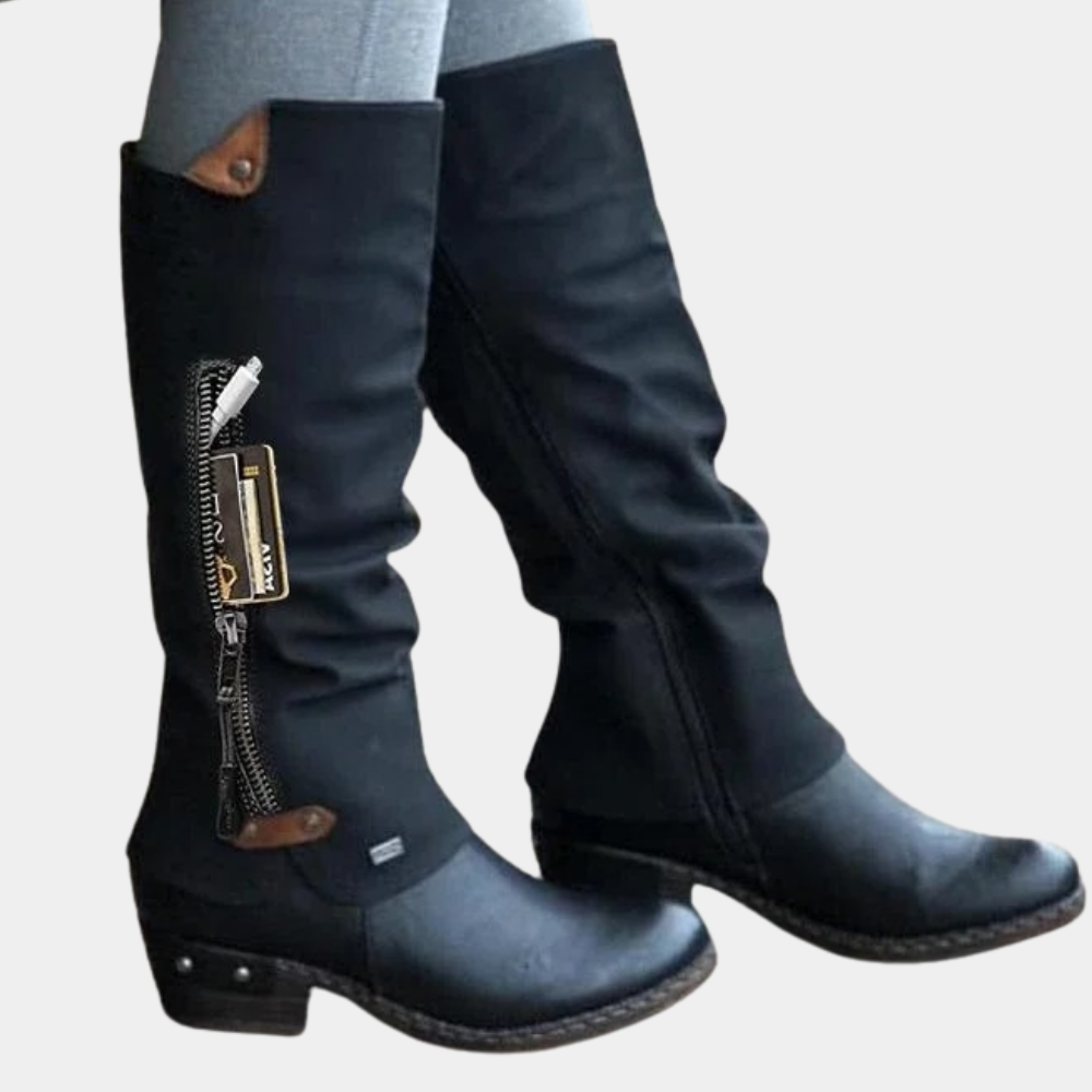 Dames Knähoge Støvler Klassiek Stijl 3