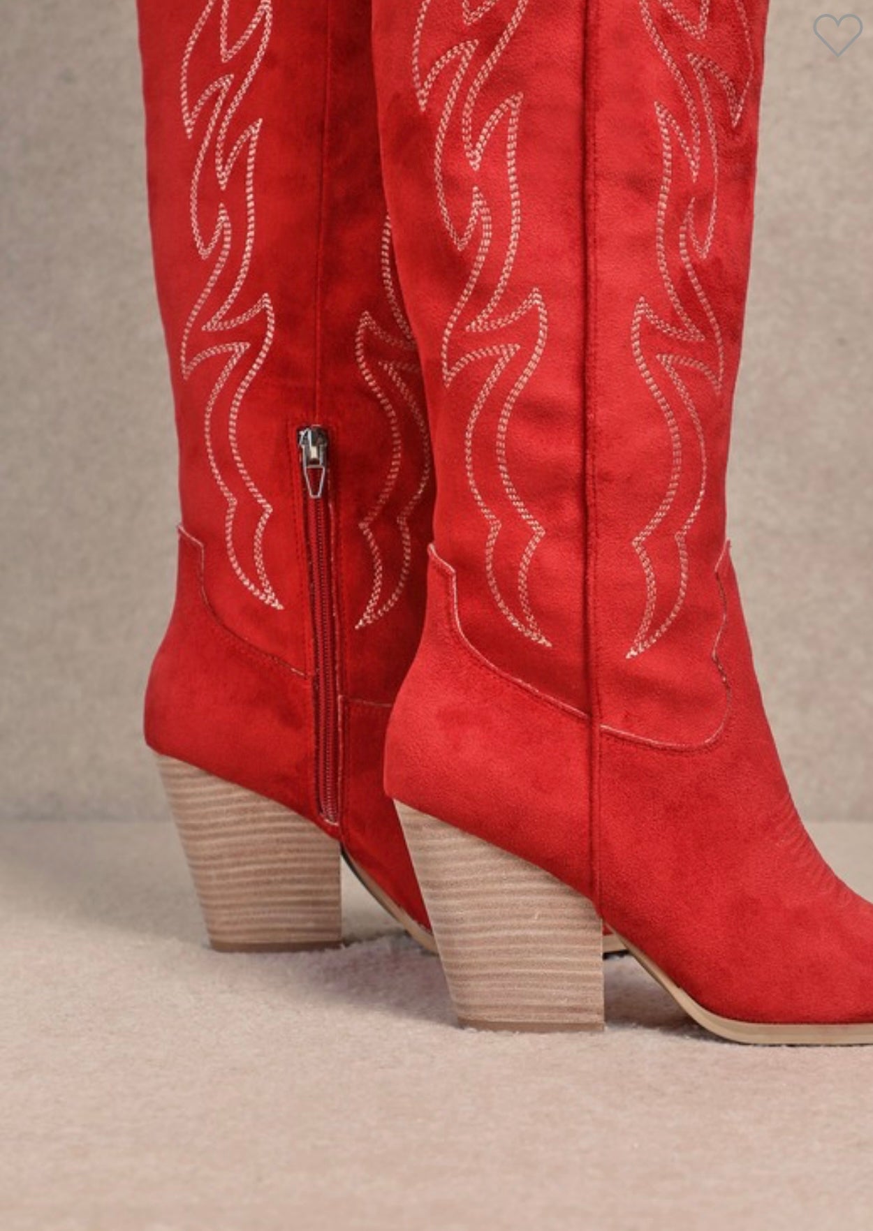 Dames Knie Hoge Western Boots Leer 1