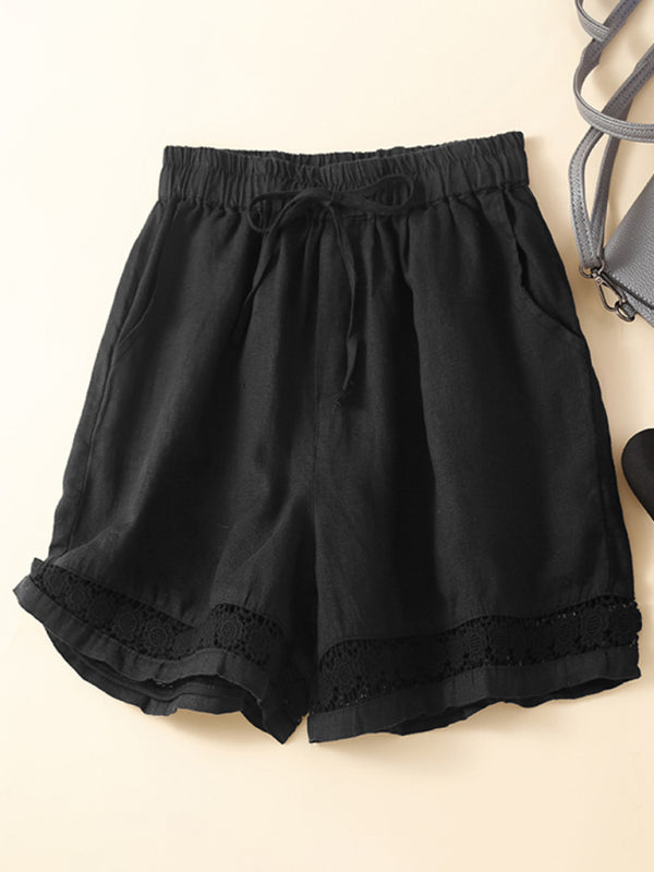 Dames Korte Broek Losse Pasvorm Katoen Polyester met Kant 7