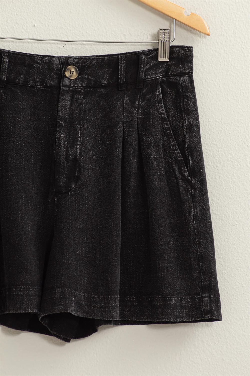 Dames Korte Broek Plissé Hoge Taille Linnen 4