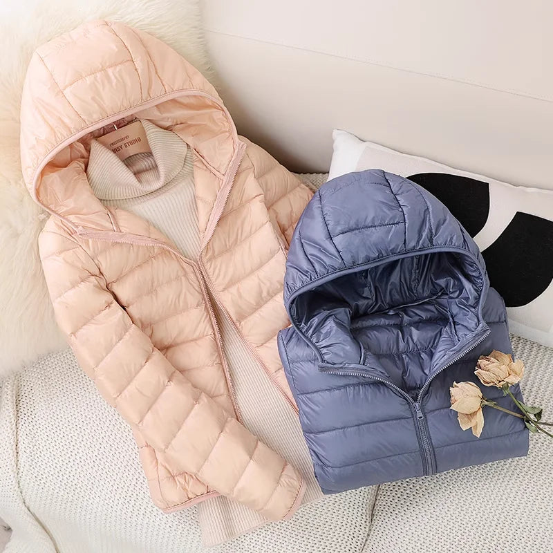 Dames Korte Puffer Jacket Ultralicht voor Winter en Tussenseizoen 0