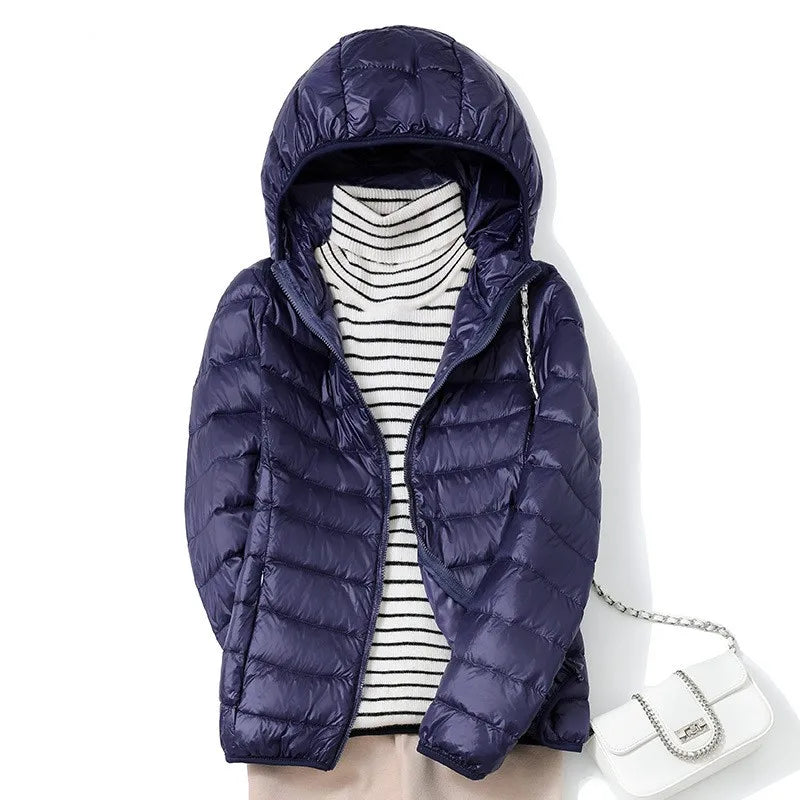 Dames Korte Puffer Jacket Ultralicht voor Winter en Tussenseizoen 16