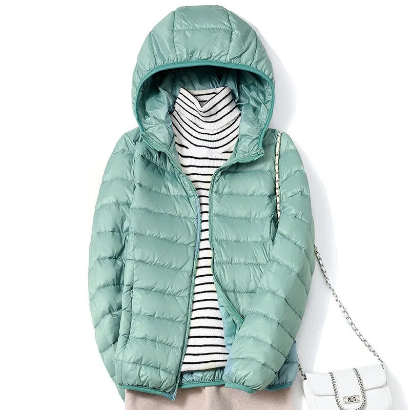 Dames Korte Puffer Jacket Ultralicht voor Winter en Tussenseizoen 2