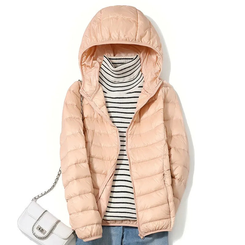 Dames Korte Puffer Jacket Ultralicht voor Winter en Tussenseizoen 4