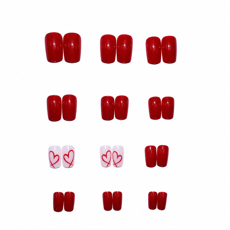 Dames Kunstnagels Met Hartvormig Design Set 3