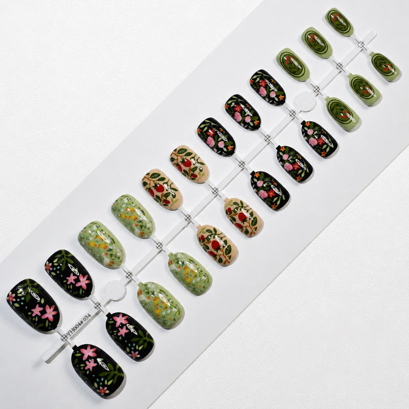 Dames Kunstnagels met Bloemmotief Set 3
