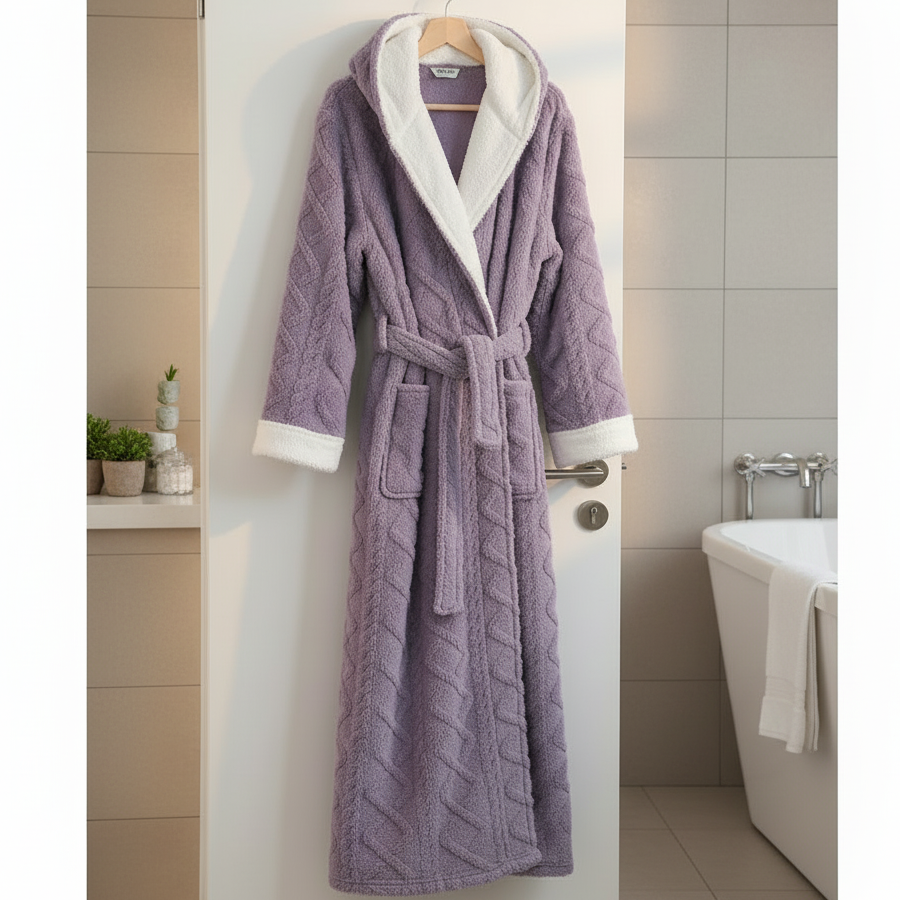 Dames Lange Badjas met Capuchon 0