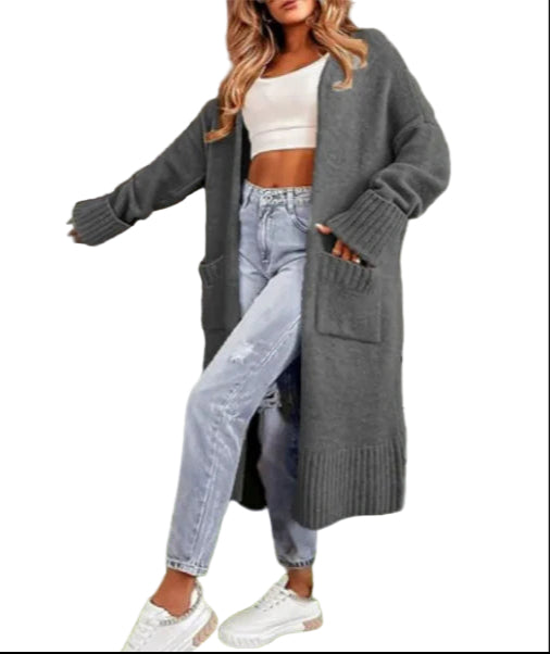 Dames Lange Cardigan Oversized Pasvorm 0