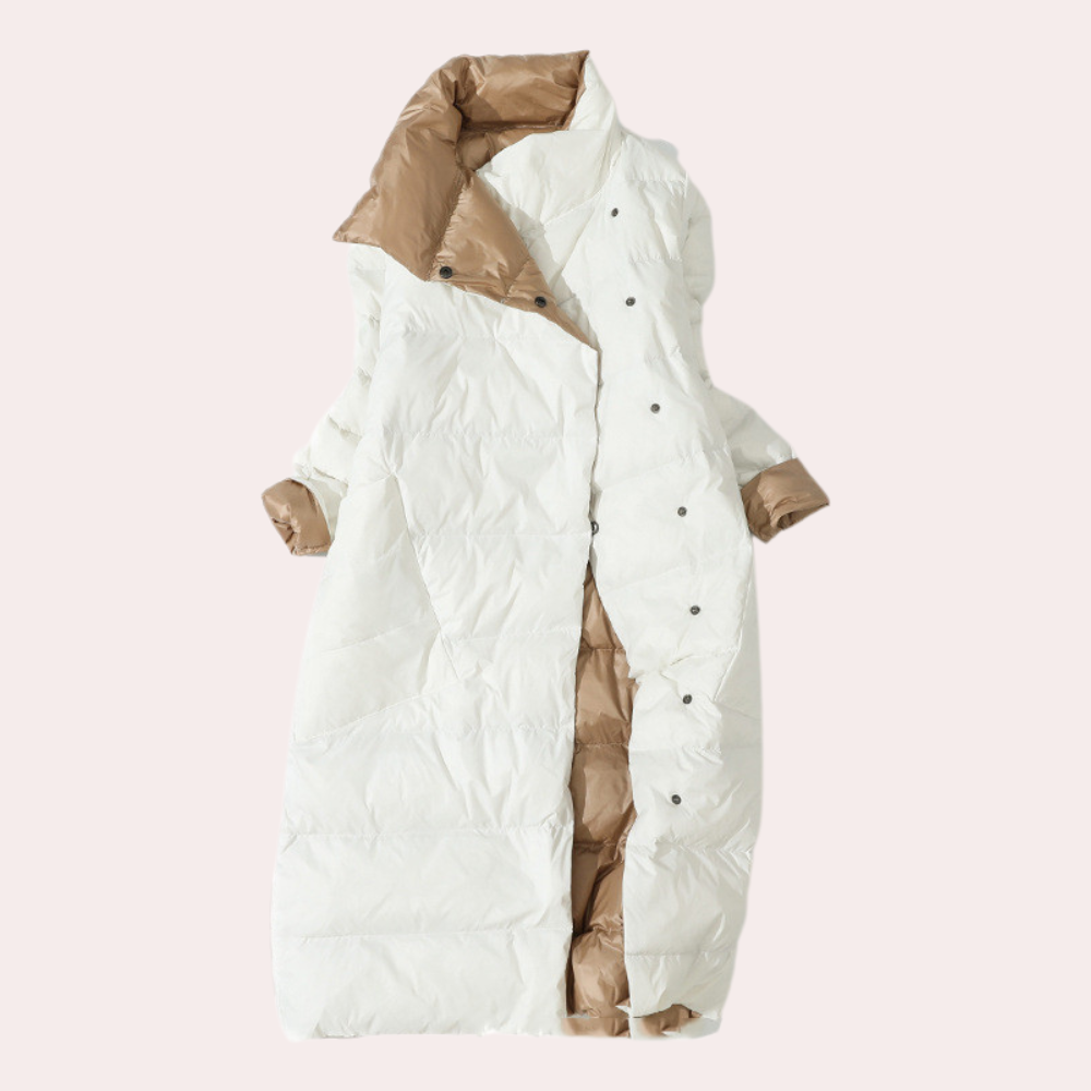 Dames Lange Gewatteerde Winterjas Luxe Stijl 1
