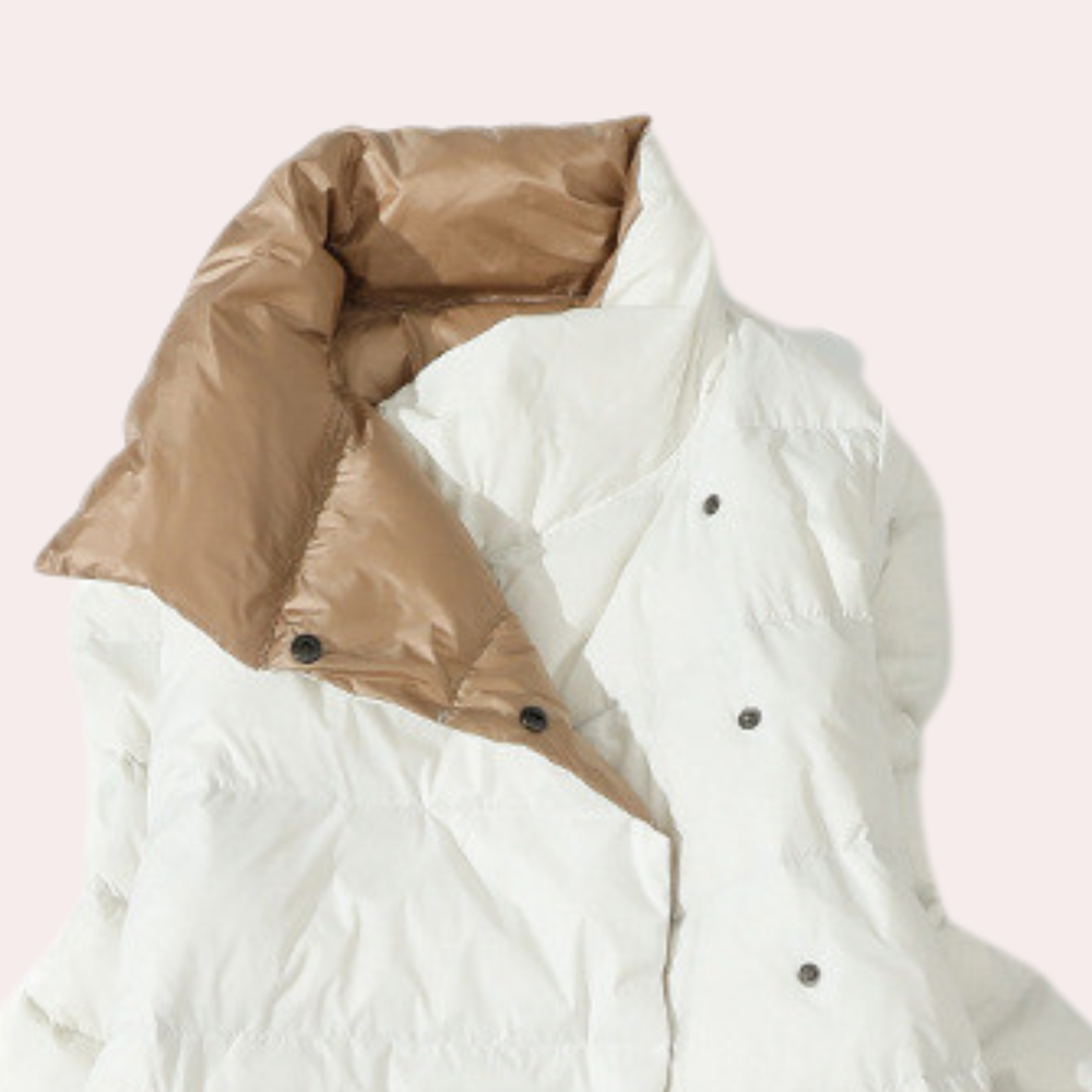 Dames Lange Gewatteerde Winterjas Luxe Stijl 2