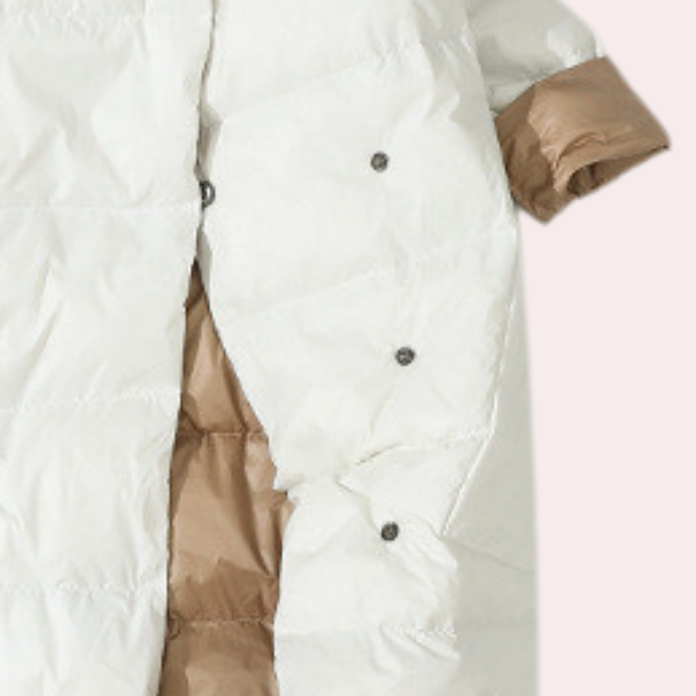 Dames Lange Gewatteerde Winterjas Luxe Stijl 3