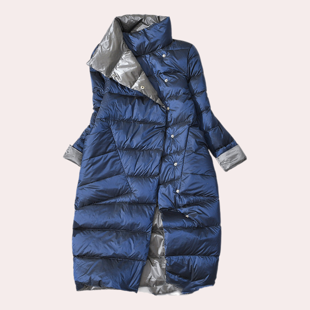 Dames Lange Gewatteerde Winterjas Luxe Stijl 4