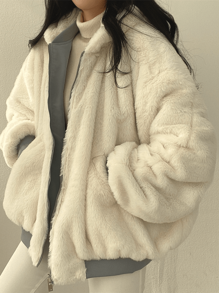 Dames Lange Gewatteerde Winterjas Oversized Met Rits 2