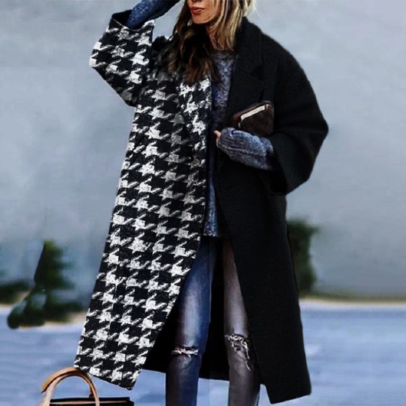 Dames Lange Jas Wolmix Oversized Pasvorm 3