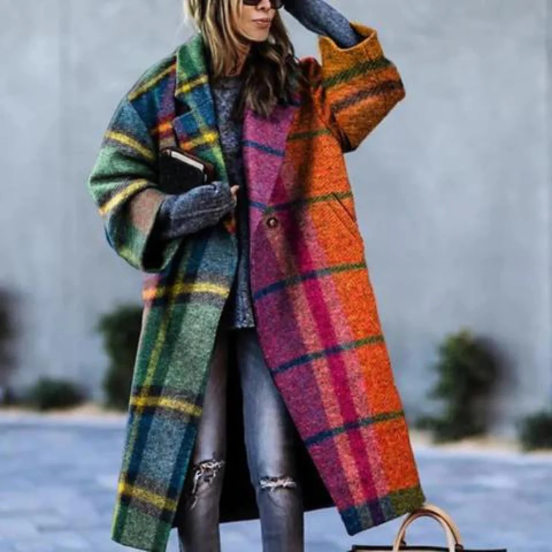 Dames Lange Jas Wolmix Oversized voor Herfst en Winter 1