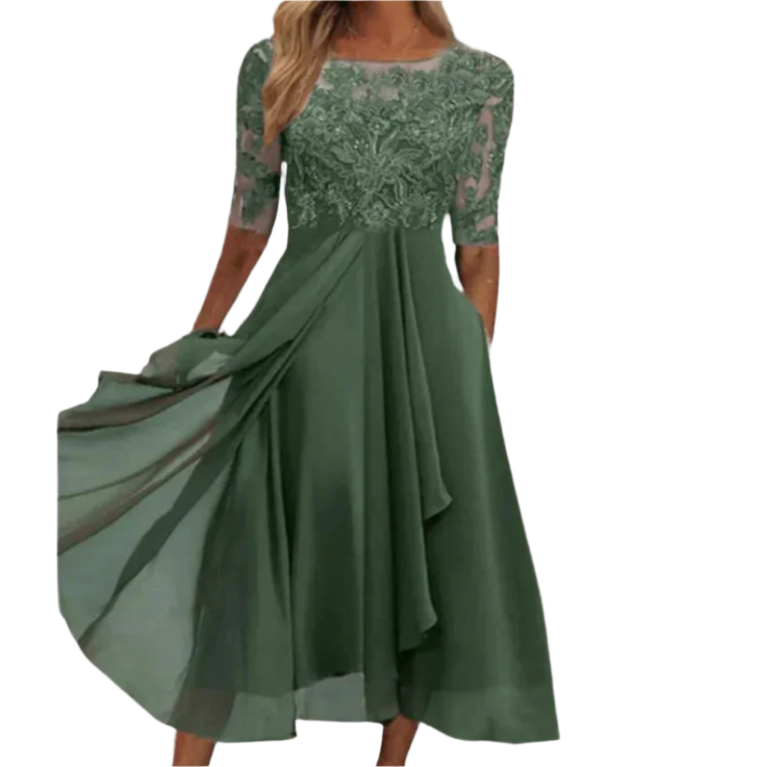 Dames Lange Jurk Asymmetrisch Kant Feestelijke Kleding voor Zomer 0