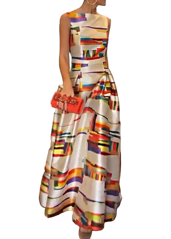 Dames Lange Jurk Hoge Taille Met Print voor Zomer Gelegenheden 0