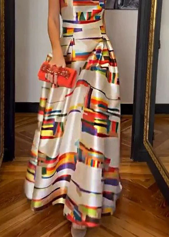 Dames Lange Jurk Hoge Taille Met Print voor Zomer Gelegenheden 2