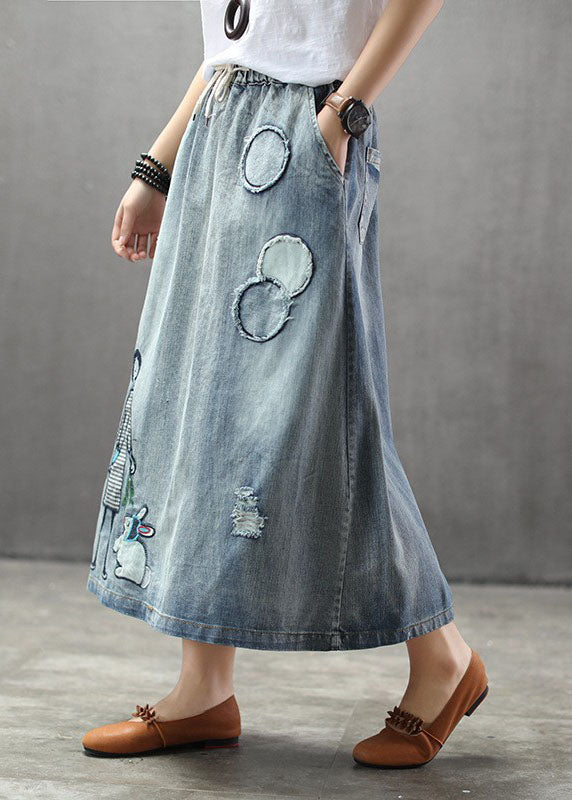 Dames Lange Rok Met Elastische Taille En Geborduurde Details 4