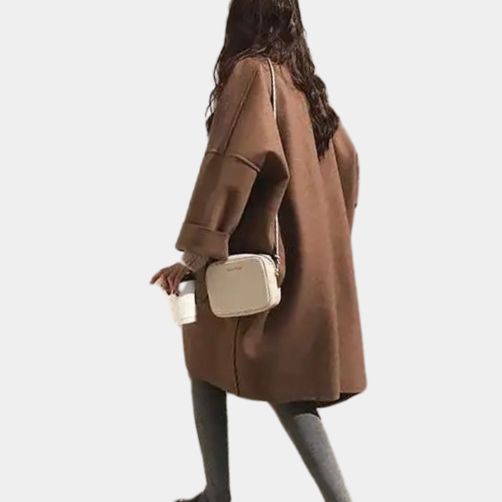 Dames Lange Trenchcoat met Vintage Stijl 2
