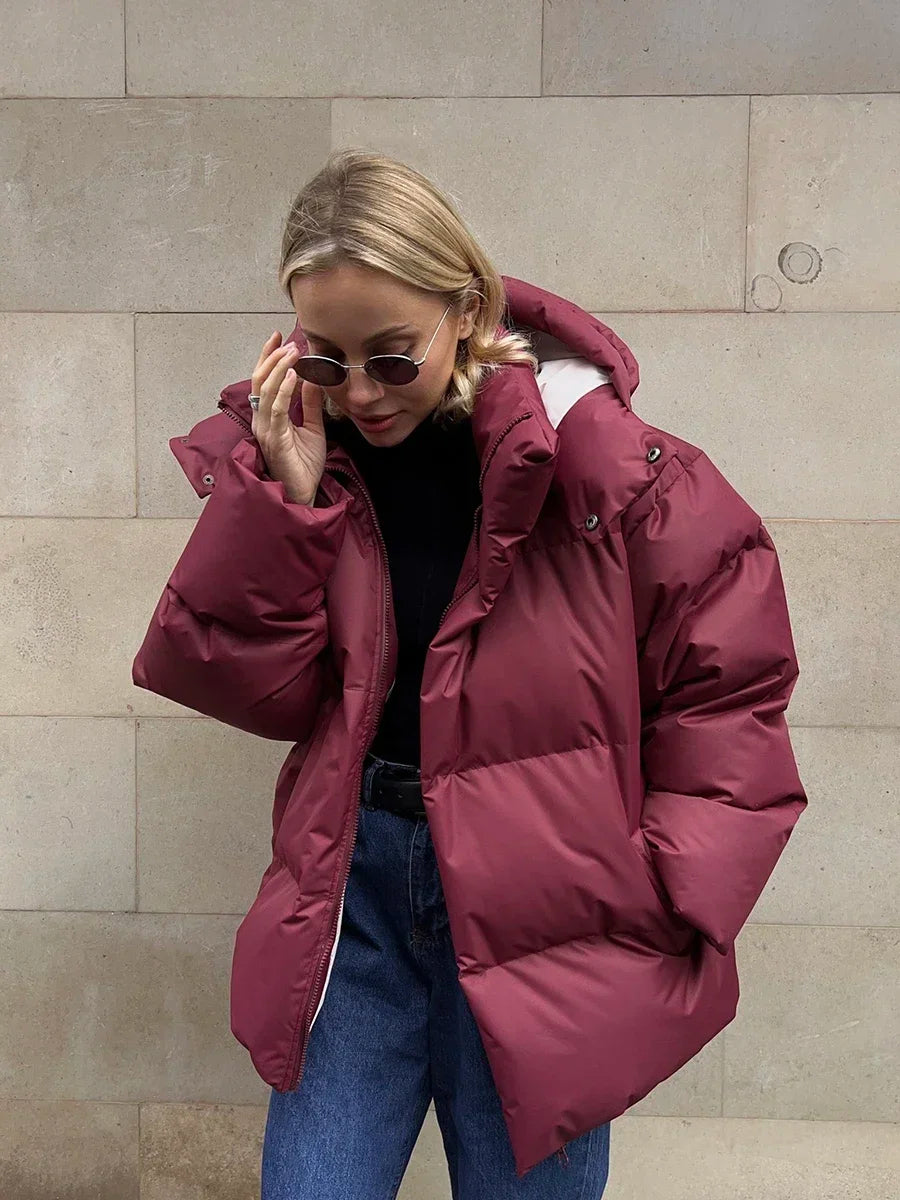 Dames Lange Winterjas Gewatteerd Oversized Met Functionele Zakken 5