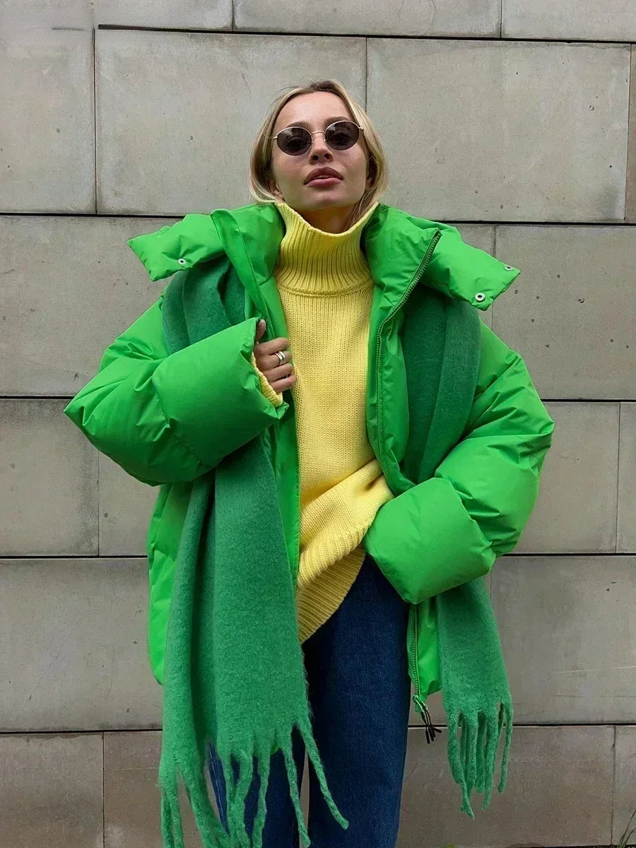 Dames Lange Winterjas Gewatteerd Oversized Met Functionele Zakken 6