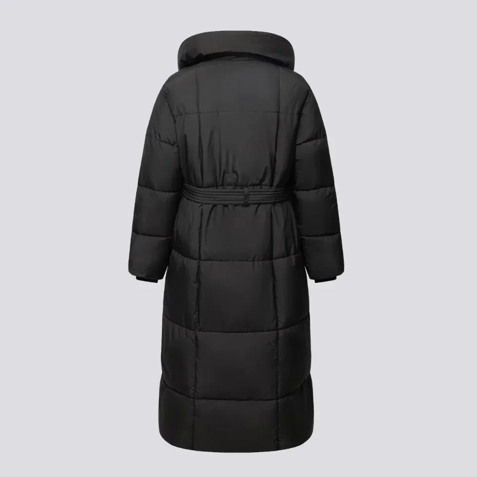 Dames Lange Winterjas Met Riem 3