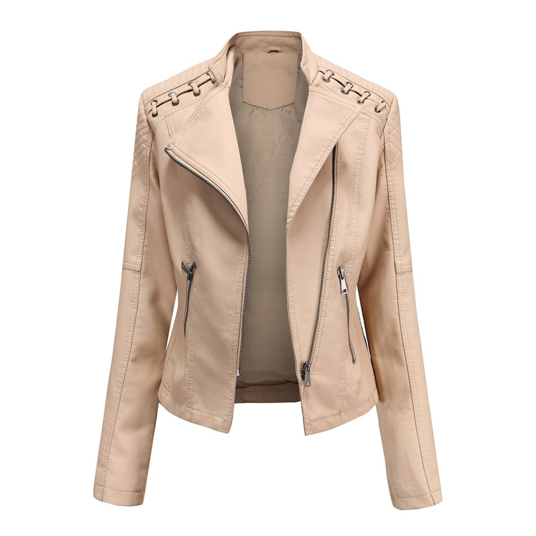 Dames Leren Jas Met Moderne Pasvorm 4