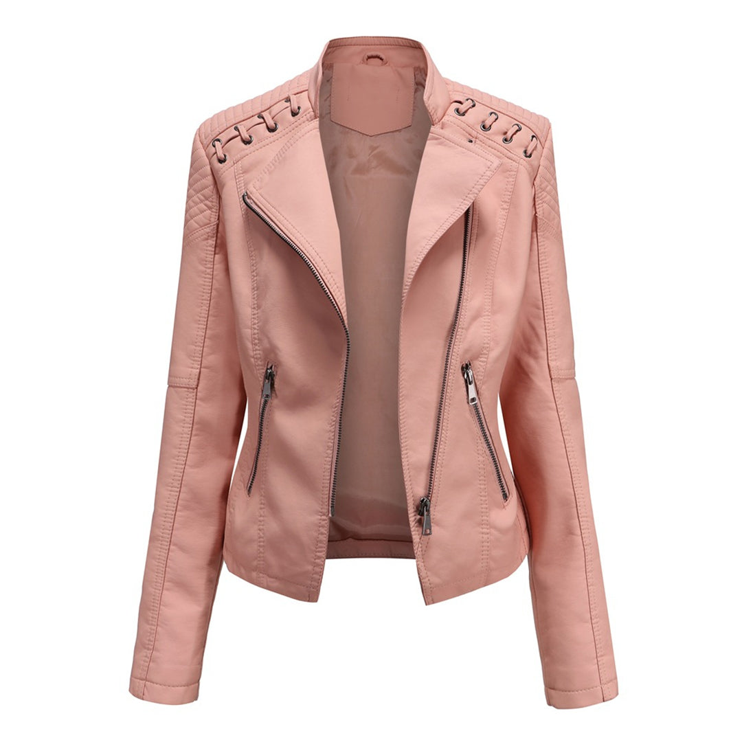 Dames Leren Jas Met Moderne Pasvorm 5