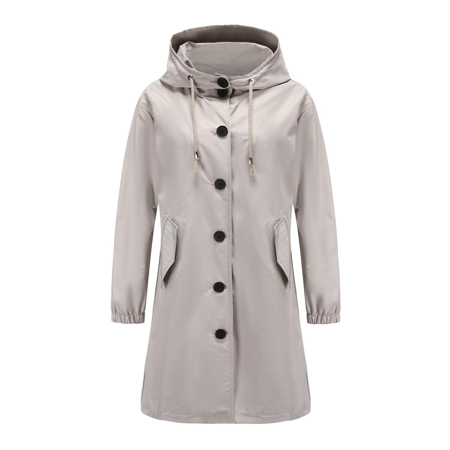 Dames Lichtgewicht Waterdichte Hooded Regenjas 1