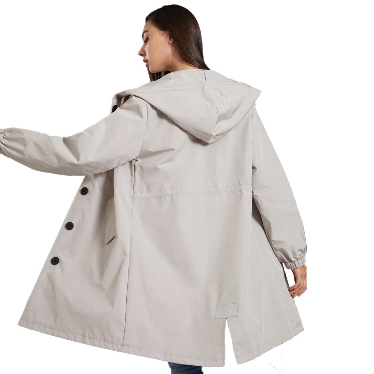 Dames Lichtgewicht Waterdichte Hooded Regenjas 2