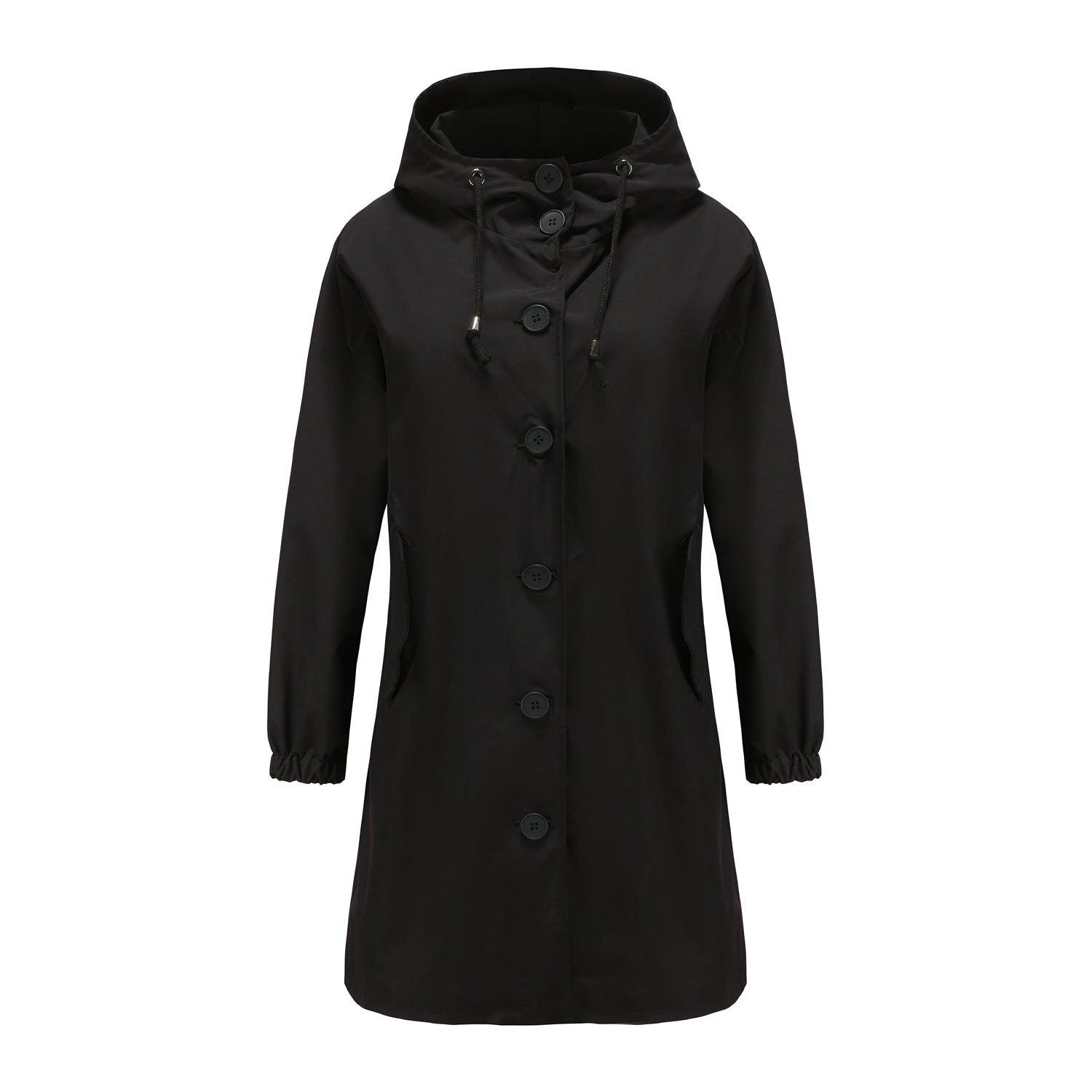 Dames Lichtgewicht Waterdichte Hooded Regenjas 4
