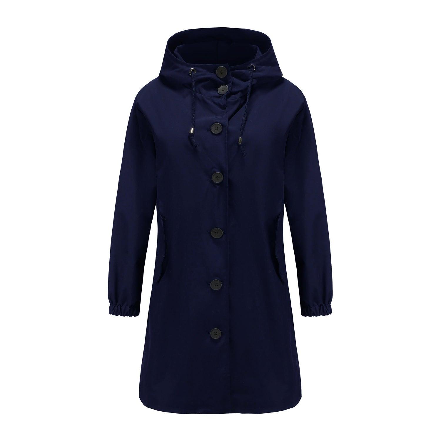 Dames Lichtgewicht Waterdichte Hooded Regenjas 5
