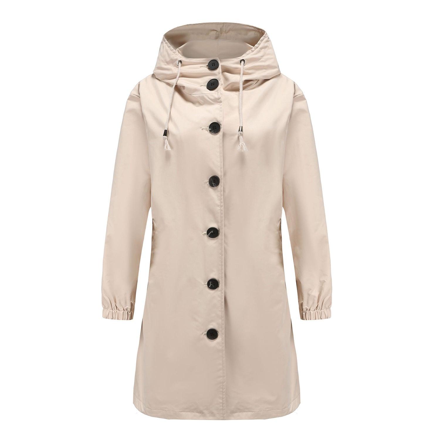 Dames Lichtgewicht Waterdichte Hooded Regenjas 6