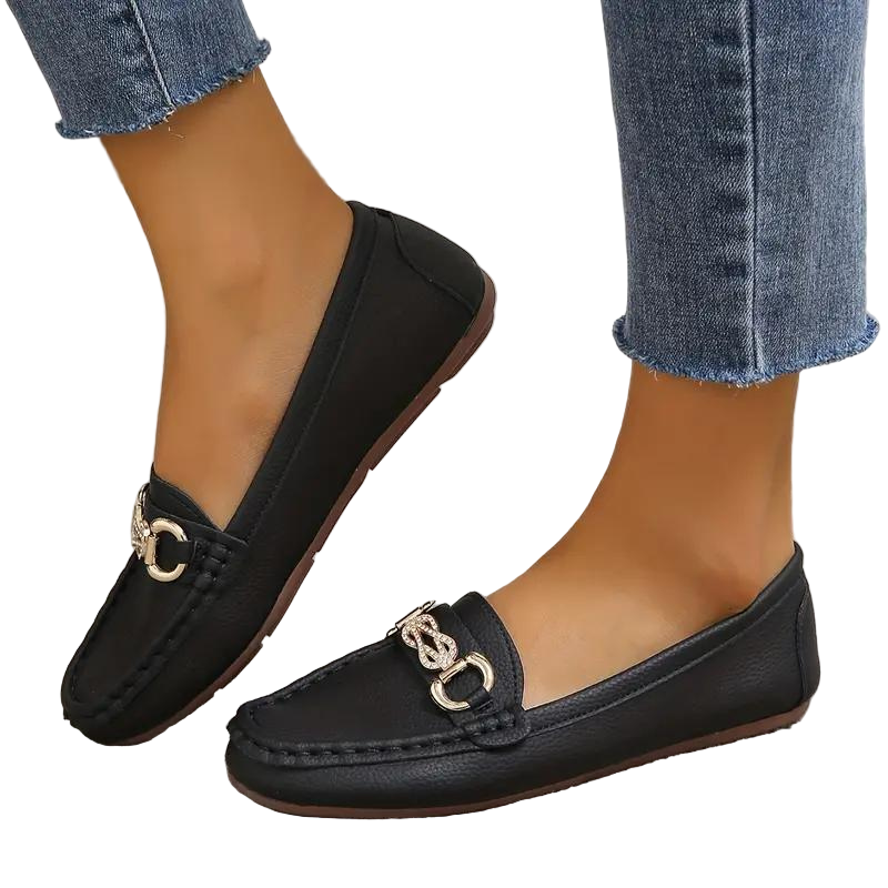 Dames Loafers Klassiek Leer Slip-On 0
