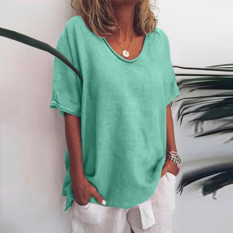 Dames Losvallende Top Ronde Hals Casual Stijl 5