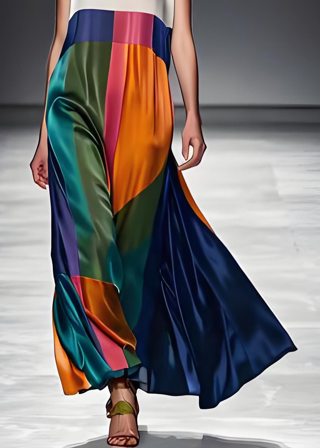 Dames Maxi-jurk Boho Colorblock Mouwloos 4