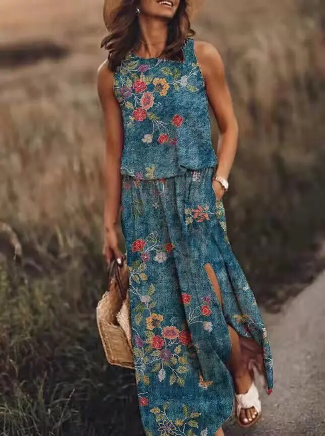 Dames Maxi-jurk met Unieke Snit 3