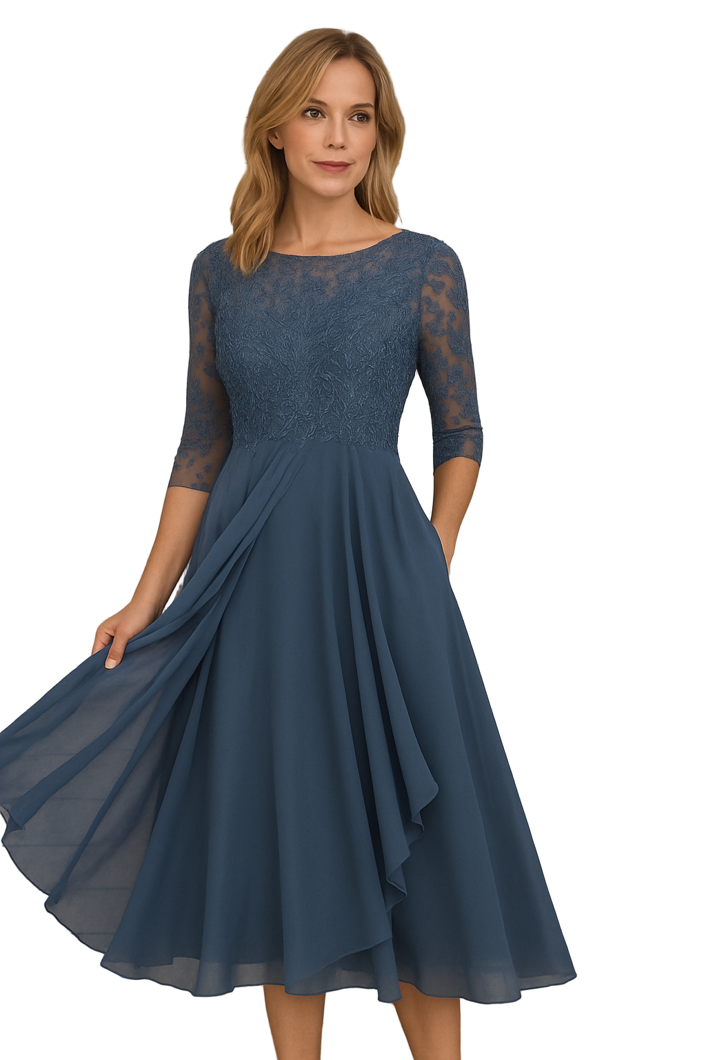 Dames Maxi Galajurk Asymmetrische Rok Kant 0