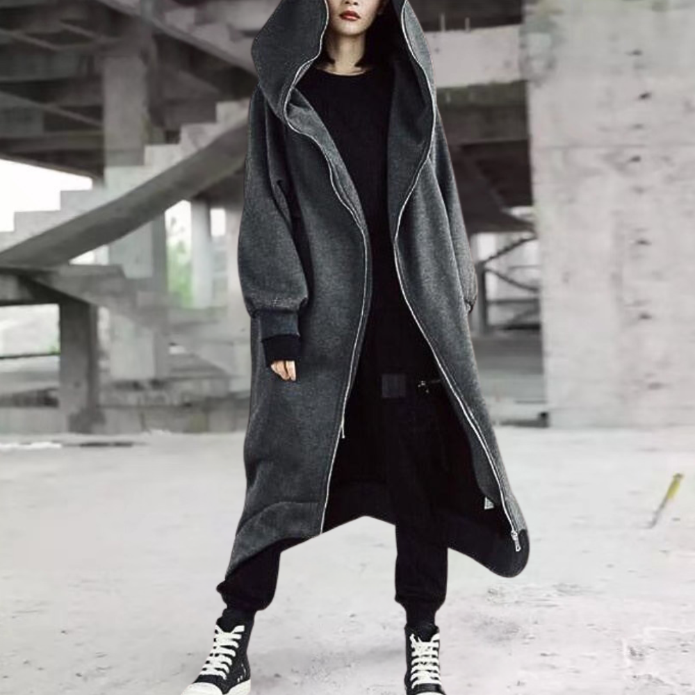 Dames Maxi Hoodie Jacket Casual 1