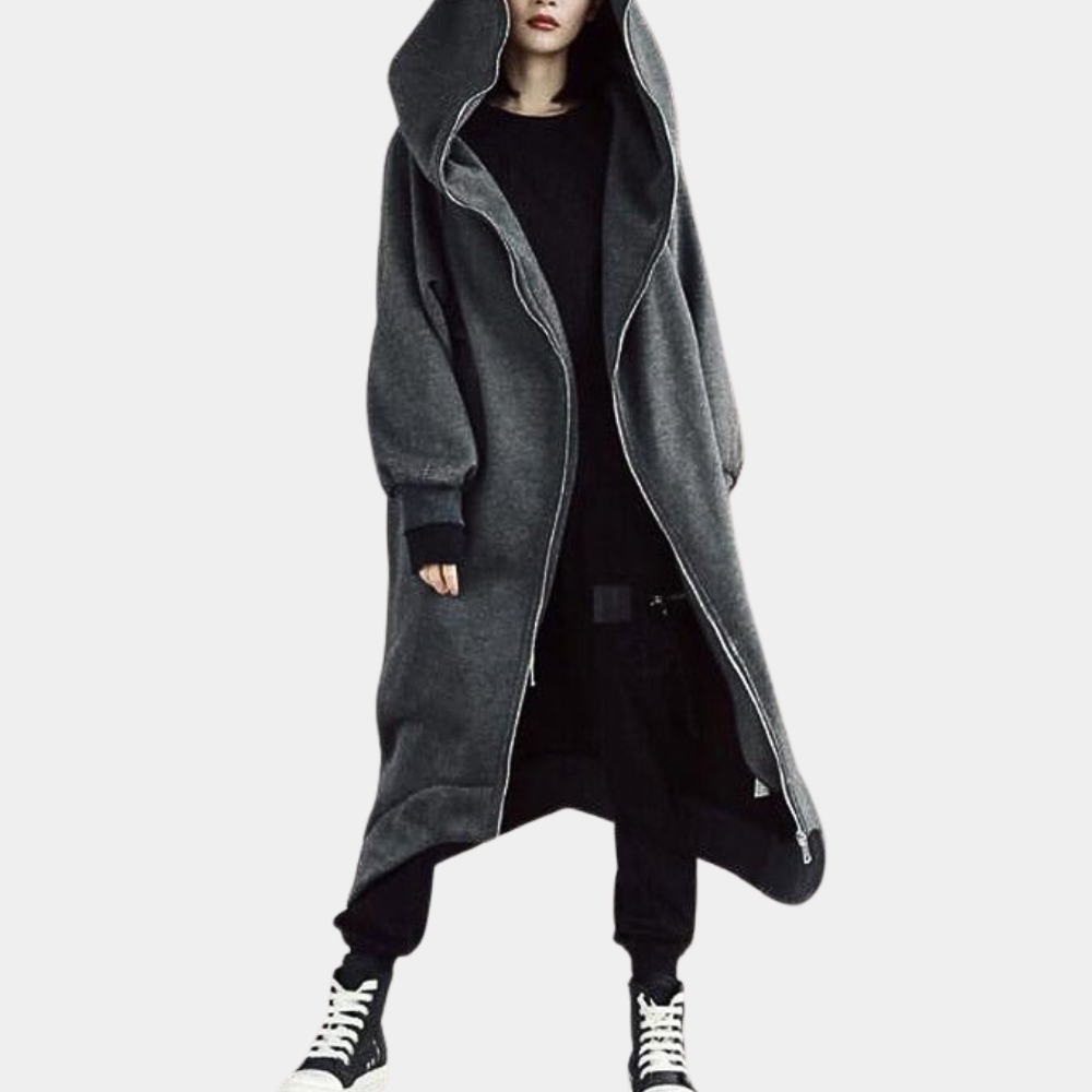 Dames Maxi Hoodie Jacket Casual 4