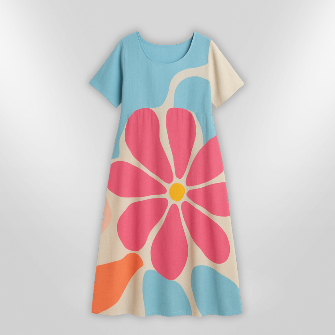 Dames Maxi Jurk Bloemenpatroon Zacht Katoen voor Zomer 4