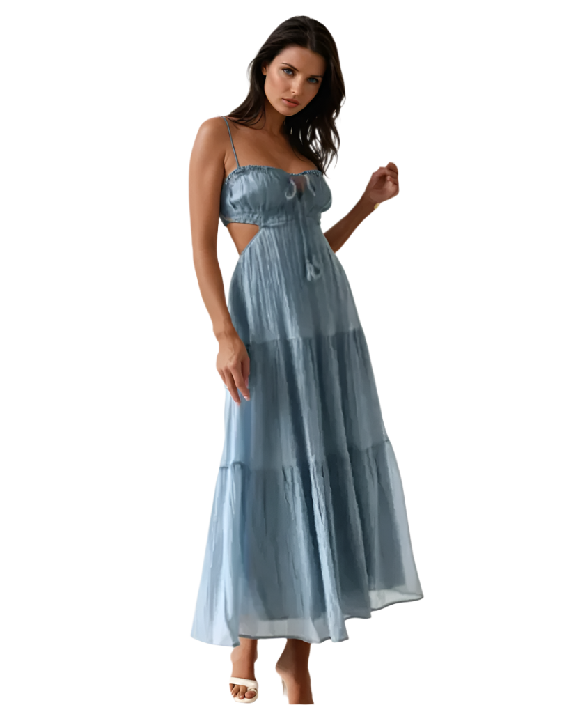 Dames Maxi Jurk Boho Chic Met Cutouts Lichtgewicht Ademend Materiaal 0