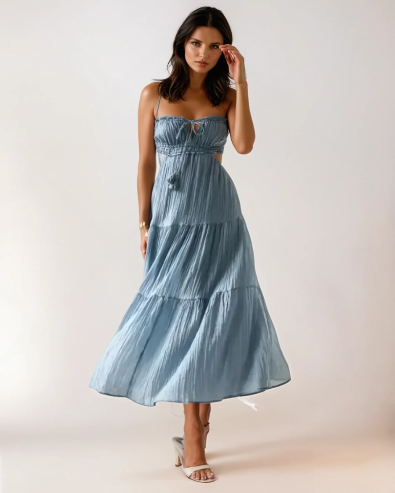 Dames Maxi Jurk Boho Chic Met Cutouts Lichtgewicht Ademend Materiaal 1