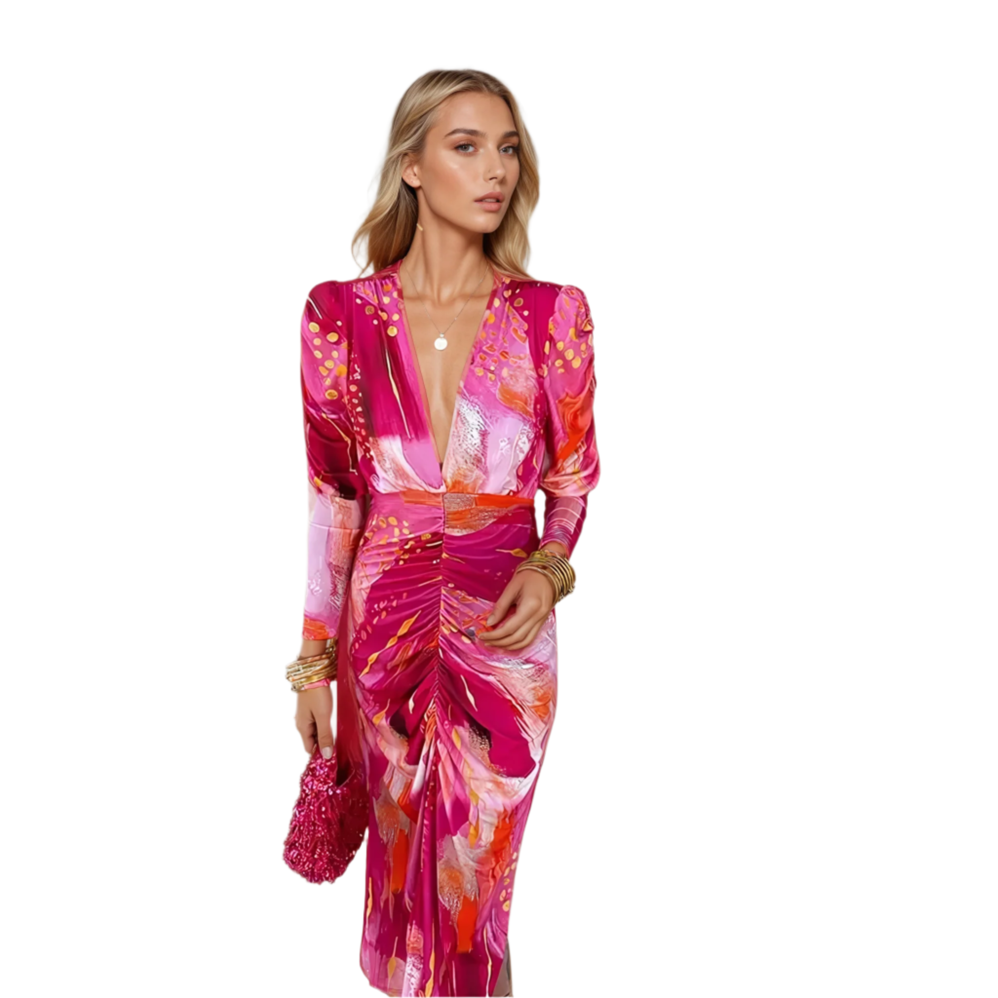 Dames Maxi Jurk Elegante Stijl Zachte Stof Vloeiende Maxi-Lengte 0