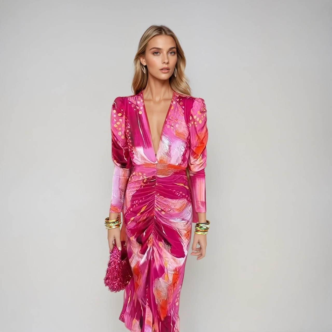 Dames Maxi Jurk Elegante Stijl Zachte Stof Vloeiende Maxi-Lengte 1