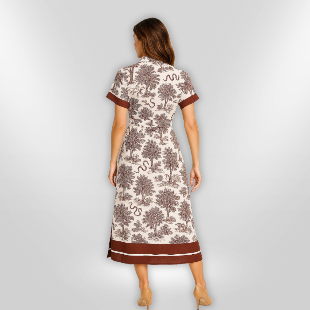 Dames Maxi Jurk Natuurlijke Print Ademend Voor Zomer 2