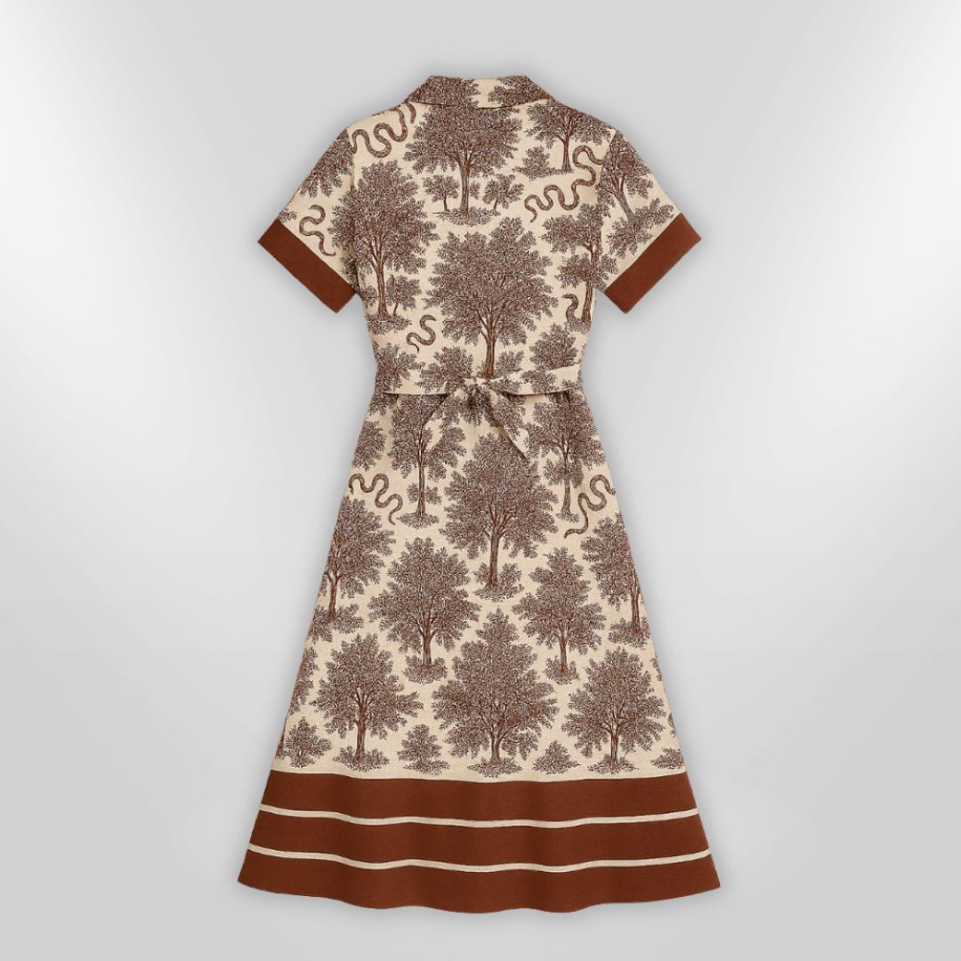 Dames Maxi Jurk Natuurlijke Print Ademend Voor Zomer 4