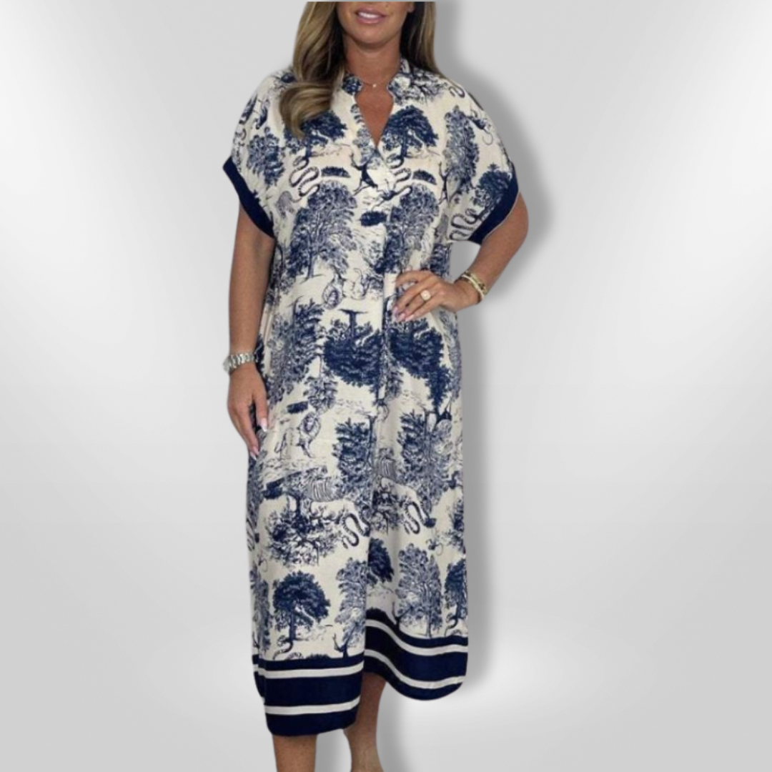 Dames Maxi Jurk Natuurlijke Print Ademend Voor Zomer 7
